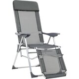The Living Store Zložljiv kamping stol z naslonom za noge 2 kosa siv tekstilen - Stol Za Kampiranje, (21487613) | Shoptok.si