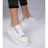 Gemre White and blue faux leather sports sneakers Lavilia | Shoptok.si