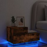  The Living Store Nočna omarica z LED lučkami dimljeni hrast 70x36x40,5 cm - Nočna Omarica, (21448588) Cene