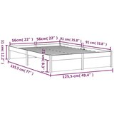  Posteljni okvir bel iz trdnega lesa 120x190 cm 4FT, (20903701) | Shoptok.si