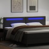  LED glava kreveta Crna 200 cm Lažna koža | Eponuda.com