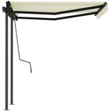  Automatska tenda na uvlačenje sa stupovima 3 5 x 2 5 m krem | shoptok.hr