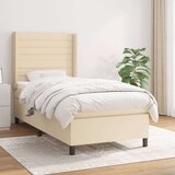  Box spring postelja z vzmetnico krem 80x200 cm blago, (20896877) Cene