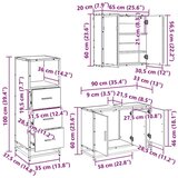vidaXL Komplet pohištva za kopalnico 3 pcs Črni hrast 90 x 33 x 60 cm | Shoptok.si