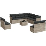  12-dijelni set vrtnih sofa poliratan s jastucima svijetlosivi | shoptok.hr