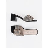 GOODIN Tweed black and white mules on a heel | Shoptok.si