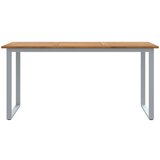 Vanjski Zunanja jedilna miza Siva 160x80x75 cm Jeklo in Masivno leseno Akacijevo | Shoptok.si