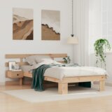 vidaXL krevetna konstrukcija smeđa 90 x 190 cm čvrsta borova drva | shoptok.hr