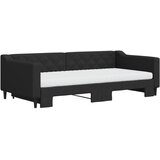  Dnevni krevet na razvlačenje crni 100 x 200 cm od tkanine | shoptok.hr