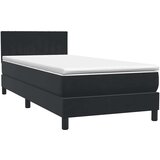 Box Spring krevet s madracem i LED crni 90x210 cm baršunasti | Eponuda.com
