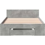 vidaXL Posteljni okvir s predalom beton. siv 90x190 cm inženirski les | Shoptok.si