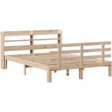 vidaXL Okvir za krevet s uzglavljem 160 x 200 cm od masivne borovine | shoptok.hr