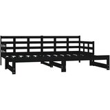  Dnevni ležaj na izvlačenje crni 2x(90x190) cm masivna borovina | shoptok.hr