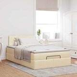  Otomanski okvir kreveta s madracem krem 120x200cm od tkanine | shoptok.hr