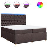 vidaXL Box spring postelja z vzmetnico temno rjav 200x200 cm blago, (21307657) | Shoptok.si