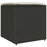 vidaXL Zunanja shranjevalna škatla Črna in kremna Ratan, Poliester 80 cm | Shoptok.si