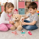 ECO TOYS Drveni mali liječnički set za medicinsku torbicu za djecu 26 dijelova Slike