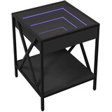  Stolić za kavu s beskonačnim LED svjetlima crni 40x40x49 cm | shoptok.hr