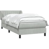 Box Spring krevet s madracem svijetlo sivi 80x210 cm baršun | shoptok.hr