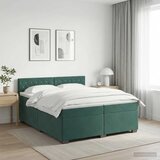  Boxspring krevet s madracem Tamnozelena 200 x 200 cm Baršun - Tamnozelena 200 x 200 cm Kristal s dugmadima | shoptok.hr