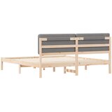  Krevetni okvir s tapiciranim uzglavljem Svijetlo siva Svjetlosiva 205.5 x 185.5 x 84.5 cm | shoptok.hr
