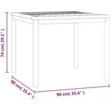  Vrtni blagovaonski stol 90 x 90 x 74 cm masivno bagremovo drvo | shoptok.hr