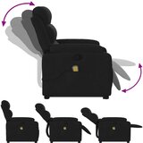  Masažni naslonjač na podizanje od tkanine crni | shoptok.hr