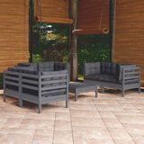 Maison Chic Seti vrtnega pohištva - Vrtna garnitura - Vrtni pohištvo set 7-delna z blazinami trdna borovina, (21802240) | Shoptok.si