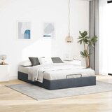 vidaXL Otomanski posteljni okvir brez vzmetnice Temno siva 140x190 cm | Shoptok.si