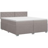  Boxspring krevet s madracem Sivosmeđa 200 x 200 cm Tkanina | shoptok.hr