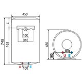 Ariston 80L PRO1 R V2K horizontalni | Eponuda.com