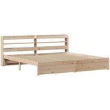 vidaXL Okvir kreveta s uzglavljem 180 x 200 cm masivna borovina | shoptok.hr