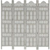 vidaXL sobna pregrada s 4 panela siva 160 x 165 cm masivno drvo manga Cijene