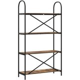 vidaXL Knjižna polica Dimljeni hrast 80 x 30 x 146 cm Konstruiran les | Shoptok.si