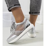 Gemre Silver sneakers with mesh Ilkay | Shoptok.si