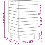  Košara za rublje bijela 44 x 44 x 76 cm od masivne borovine | shoptok.hr