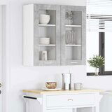 vidaXL Viseča omarica z vrati Riga 2 pcs Betonsko siva 40 x 31 x 80 cm | Shoptok.si