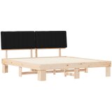  Krevetni okvir s tapiciranim uzglavljem Crna 180 x 200 cm | shoptok.hr