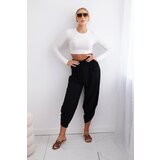 Kesi Włoski Trousers with wide leg and pockets black Cene