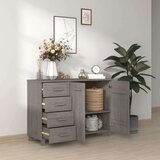  Komoda HAMAR svetlo siva 113x40x80 cm trdna borovina, (20656101) | Shoptok.si