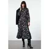 Trendyol Black Woven Flower Patterned Dress