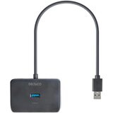 Deltaco USB-A hub 4x USB-A, , 5 Gbps, s dodatnom ulaznom snagom, CRNI Slike