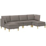  Set namještaja za dnevni boravak 6 pcs Sivosmeđa Tkanina | shoptok.hr