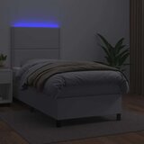  Krevet box spring s madracem LED bijeli 90x190 cm umjetna koža | shoptok.hr