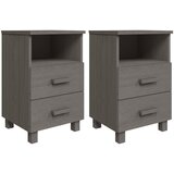 Maison Chic Dvo delni komplet Nočne omarice - Nočne mize HAMAR svetlo siva 40x35x62 cm trden les, (21689713) | Shoptok.si