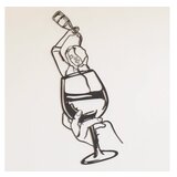 WALLXPERT dekorativni metalni zidni pribor glass of wine girl line art APT749 l | ePonuda.com