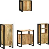  Set namještaja za kupaonicu 4 pcs Smeđa Čvrsto drvo manga | shoptok.hr
