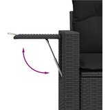  14-dijelni set vrtnih sofa s jastucima poliratan crni | shoptok.hr