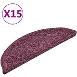  Prostirke za stepenice 15 kom 56x17x3 cm tamnoljubičaste poluokrugle | Shoptok.si