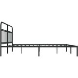vidaXL Kovinski posteljni okvir z vzglavjem črn 193x203 cm | Shoptok.si